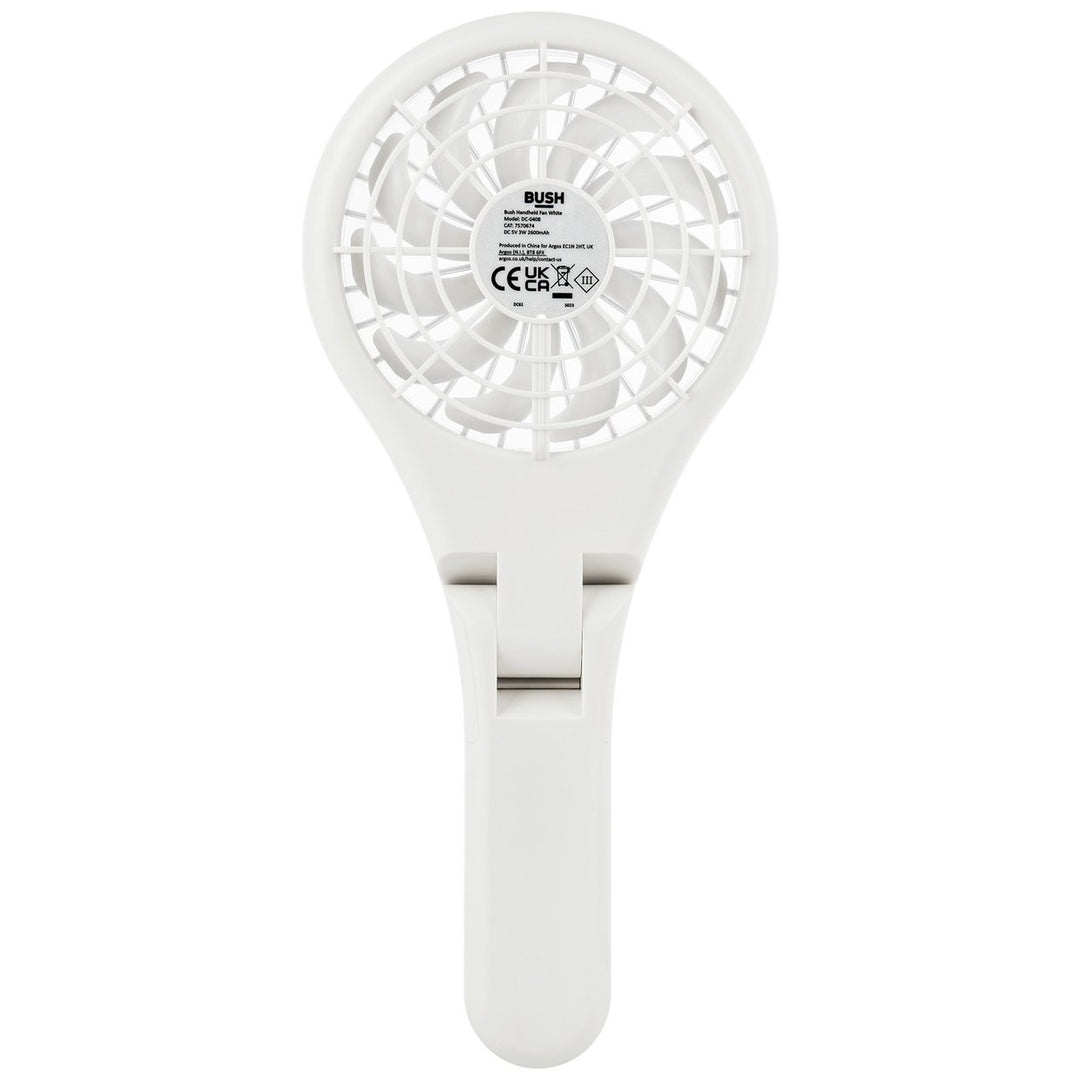 Bush White Handheld &amp; Foldable Rechargeable Desk Fan - 4 Inch