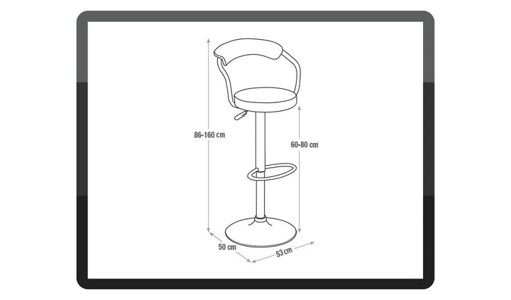 Home Executive Gas Lift Bar Stool - White