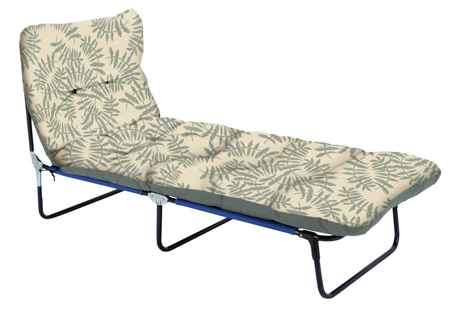 Home Folding Metal Sun Lounger - Lino Leaf Green
