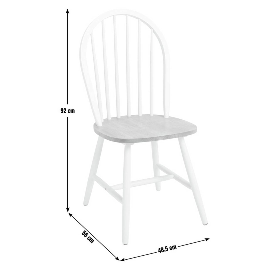 Habitat Burford Pair of Solid Wood Dining Chairs - White