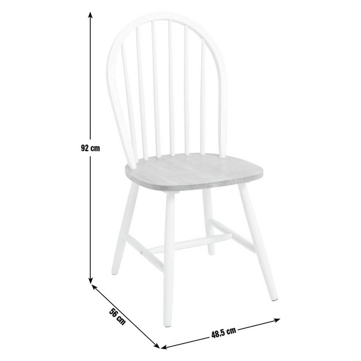 Habitat Burford Pair of Solid Wood Dining Chairs - White
