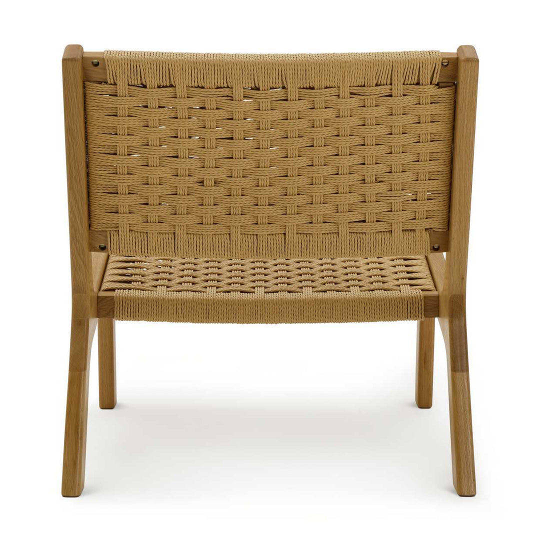 Habitat Faro Woven Paper Rope and Oak Accent Chair - Natural