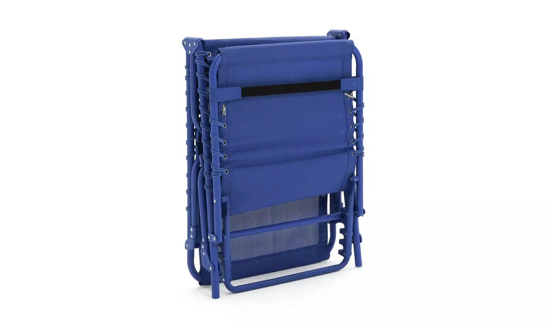 Home Folding Metal Sun Lounger - Blue
