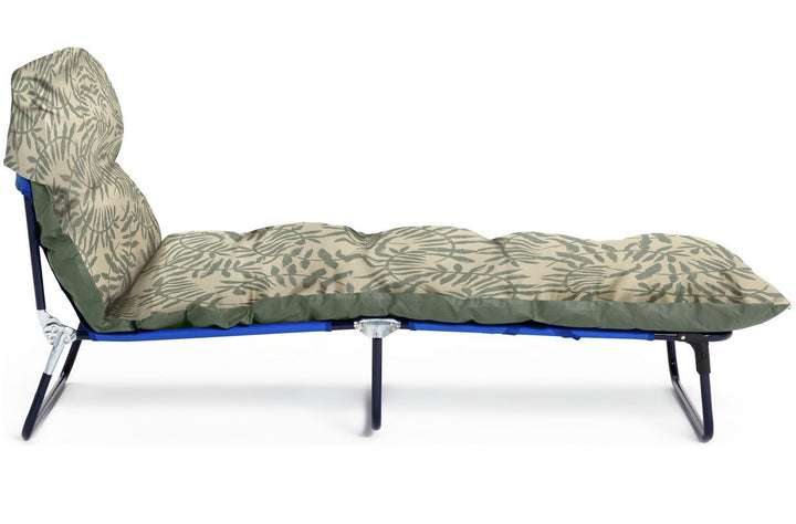 Home Folding Metal Sun Lounger - Lino Leaf Green