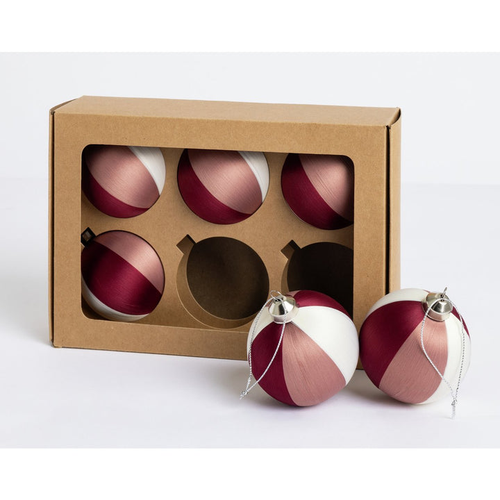 Home Pack of 6 String Wrap Christmas Baubles