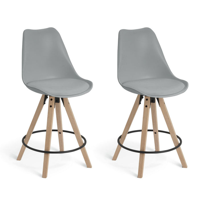 Habitat Jerry Pair of Counter Bar Stools - Grey