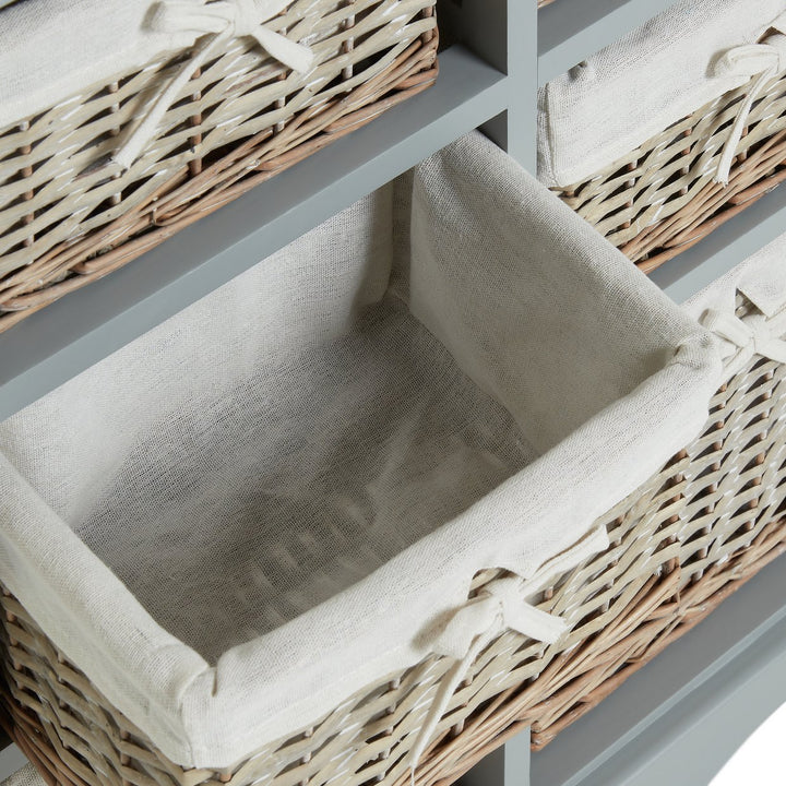 Home Malvern Hallway 6 Drawer Unit - Grey