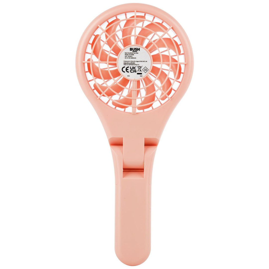 Bush Pink Handheld &amp; Foldable Rechargeable Desk Fan - 4 Inch