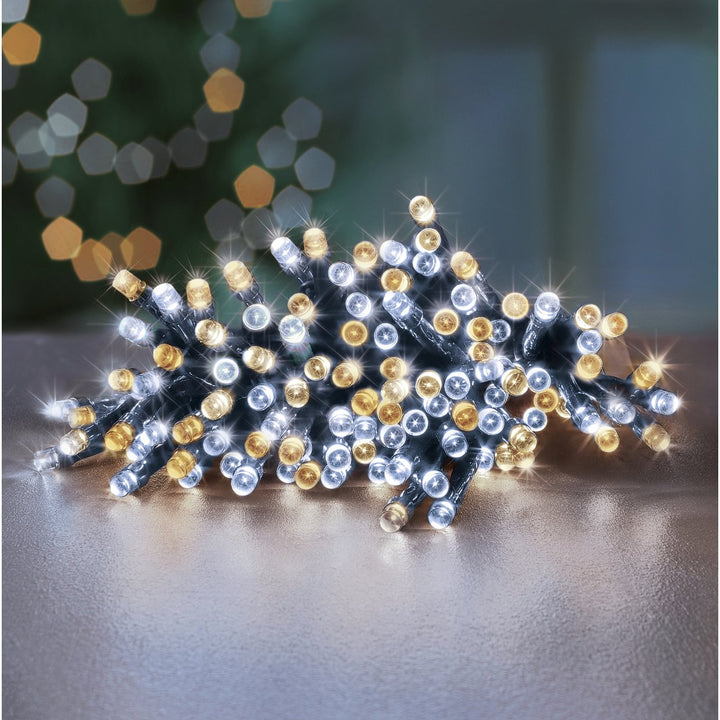 Premier 1000 LED Battery Operated Multi-Action Christmas Tree Lights Timer White & Warm White
