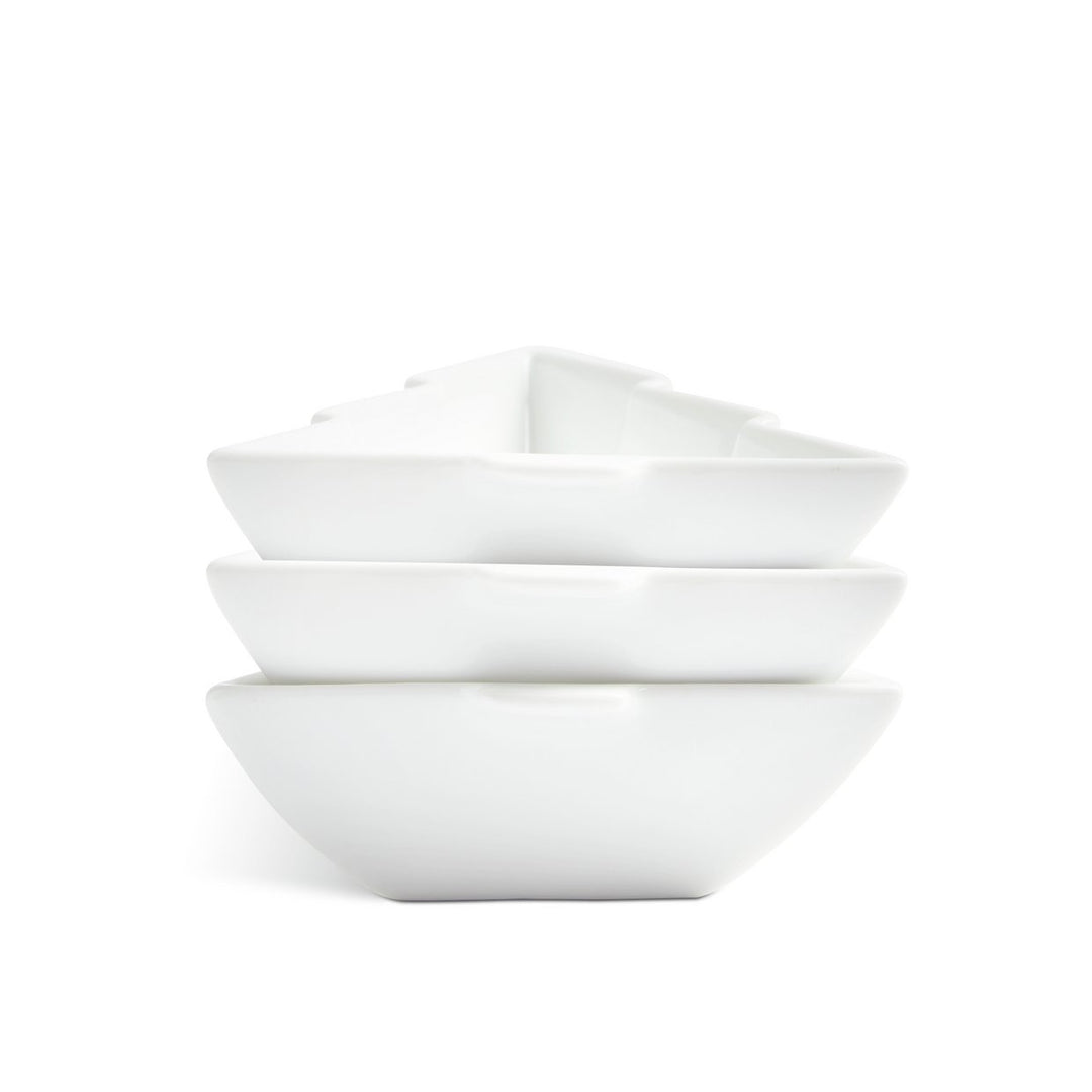Habitat Trees 3 Piece Porcelain Nibble Bowls - White