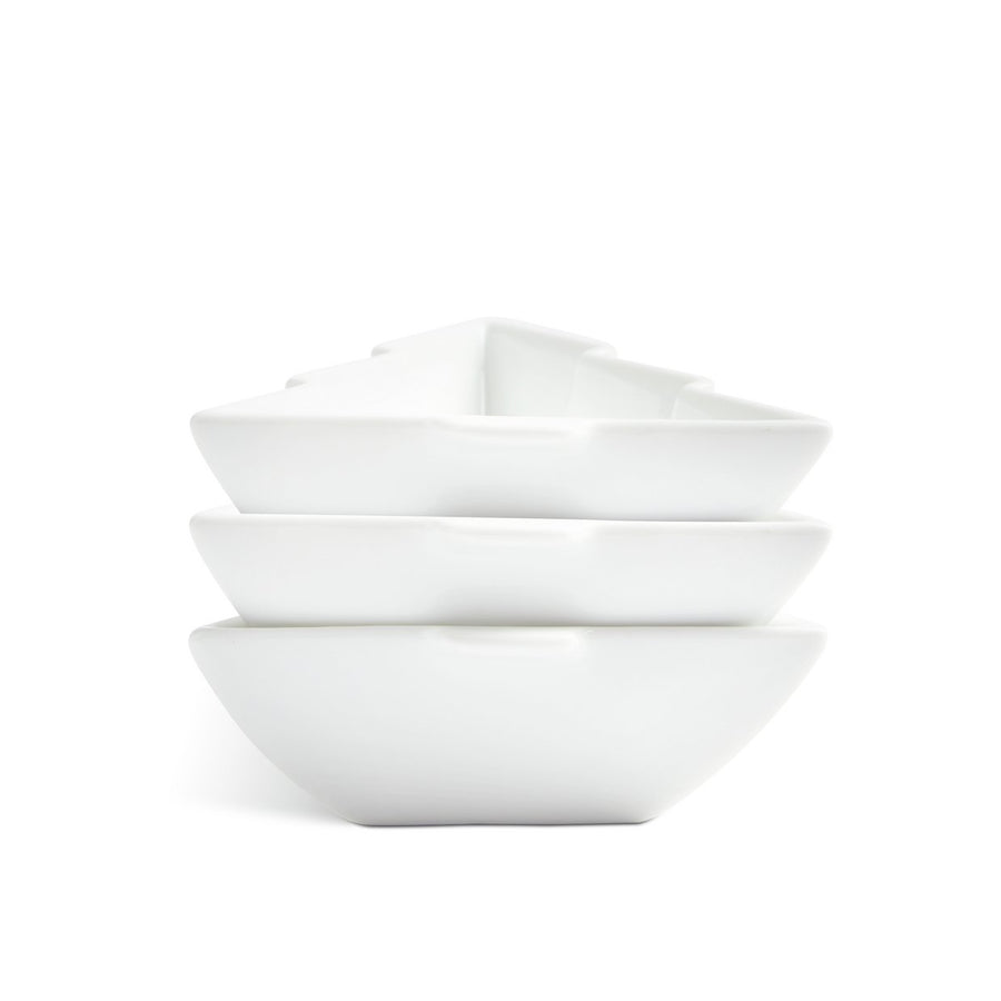 Habitat Trees 3 Piece Porcelain Nibble Bowls - White