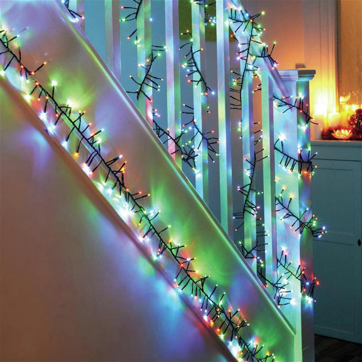 Premier Decorations 960 LED Clusters with Timer -Multicolour Christmas Lights