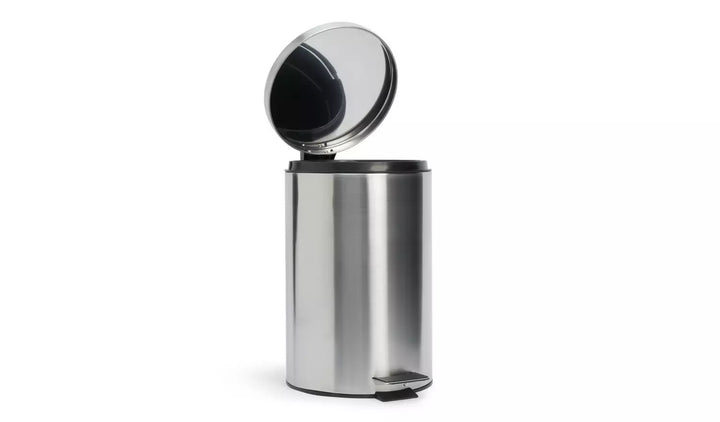 Habitat 12 Litre Round Pedal Bin - Silver
