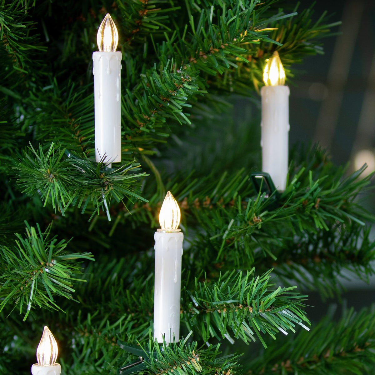 Habitat 10 White LED Clip On Candle Christmas Tree Light