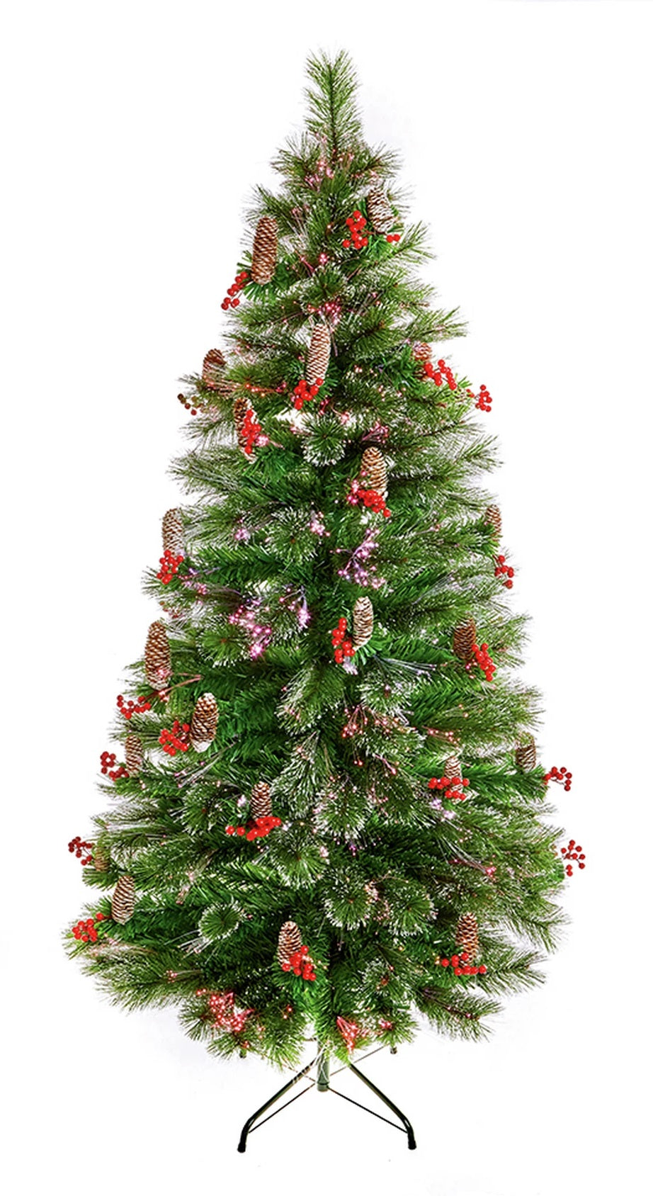 Premier Decorations 4ft Snow Tip Fibre Optic Bottle Brush Christmas Tree - Green