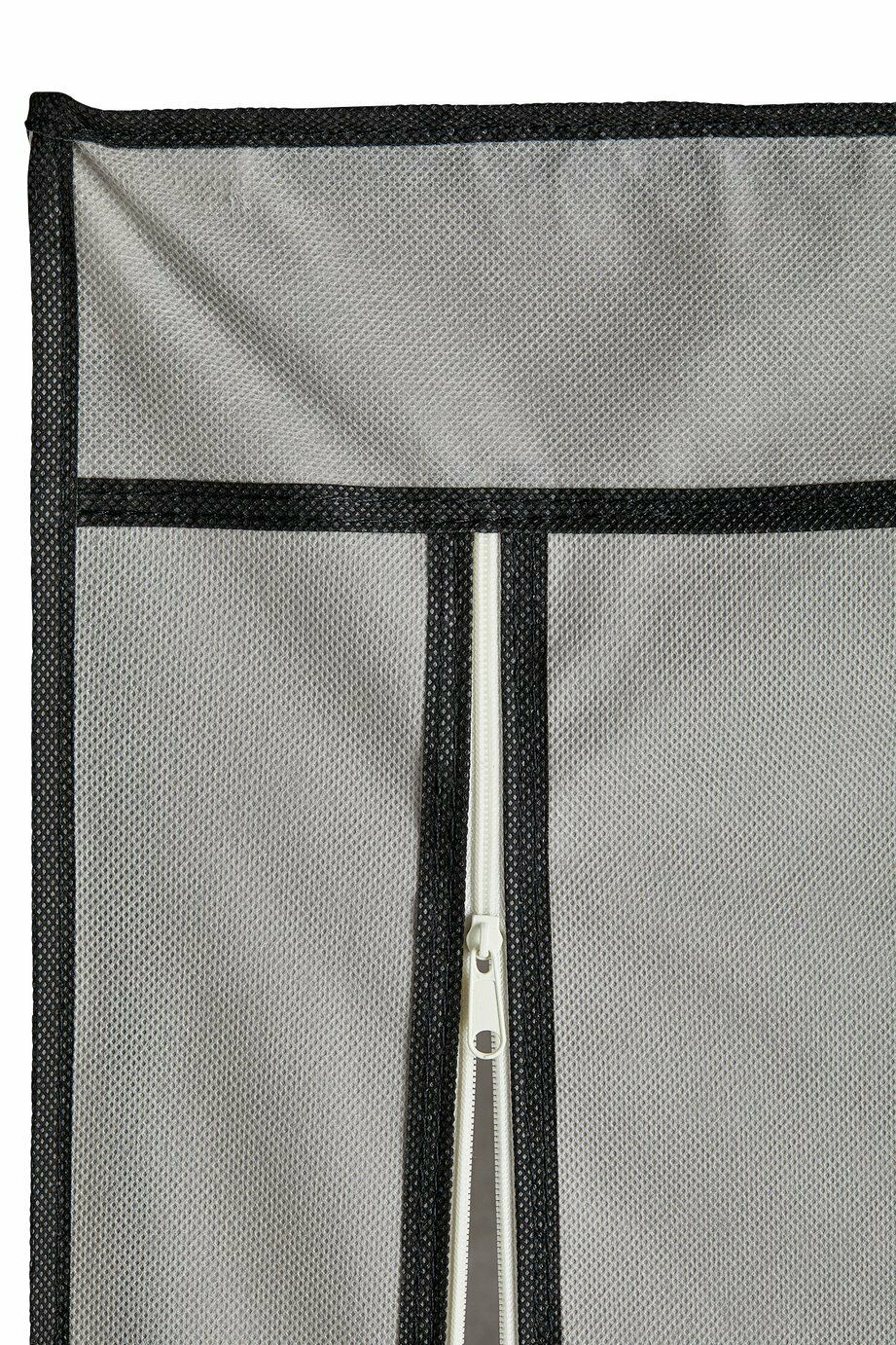 Home Triple Modular Fabric Wardrobe - Grey & Black