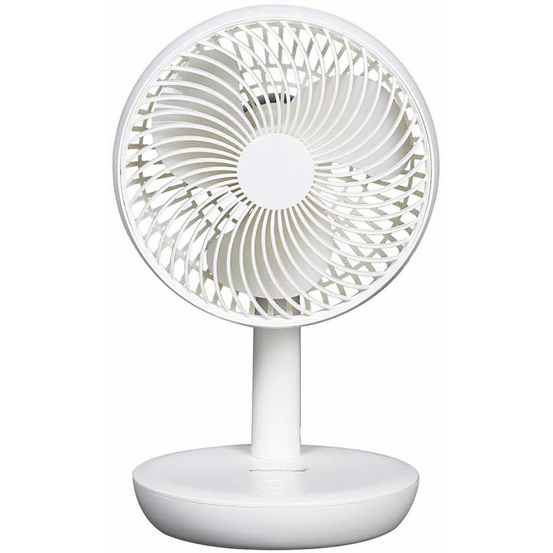 Challenge 6 Inch White Desk Fan - Rechargeable