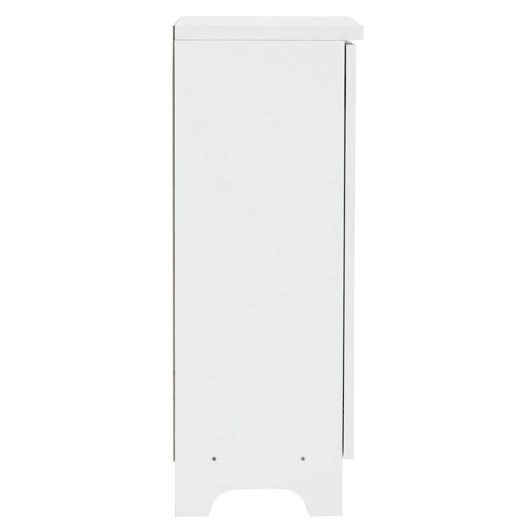 Home Slatted 2 Door Shoe Storage Cabinet - White