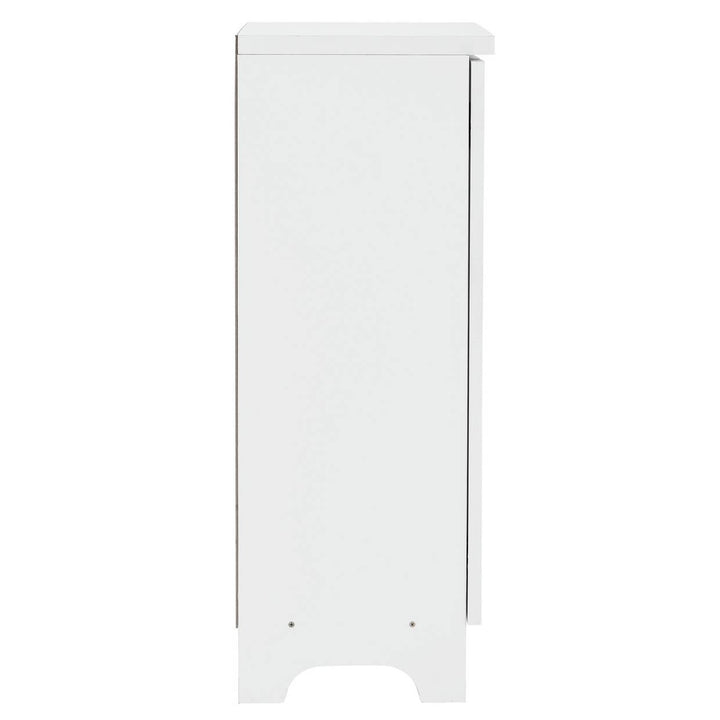 Home Slatted 2 Door Shoe Storage Cabinet - White