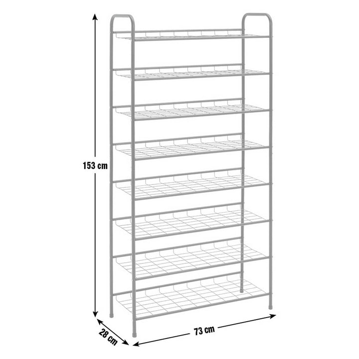 Home Jorn 8 Shelf Shoe Storage Rack - Black