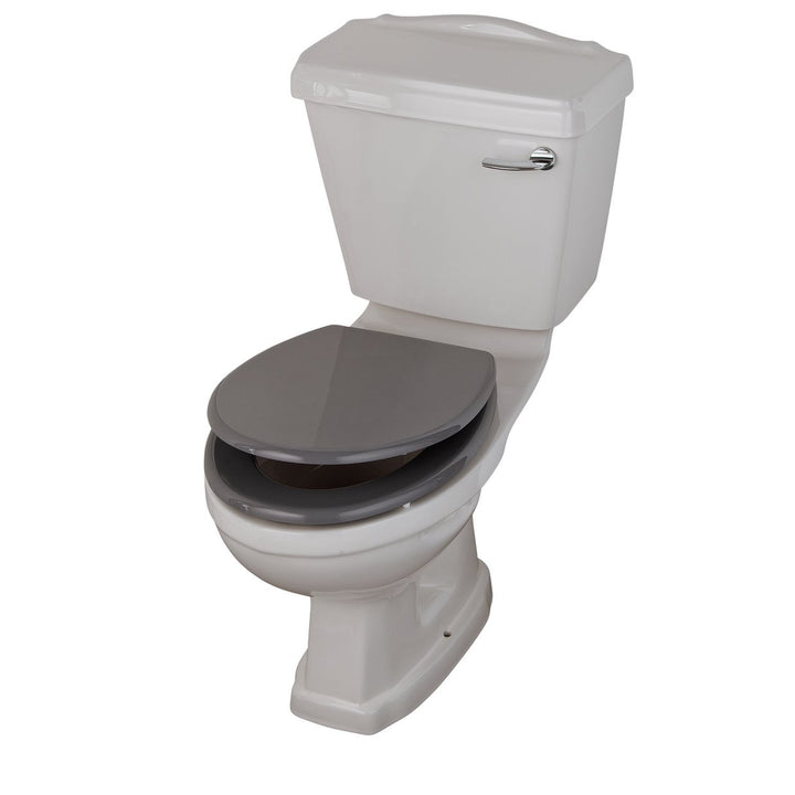 Home Moulded Wood Toilet Seat - Flint Grey