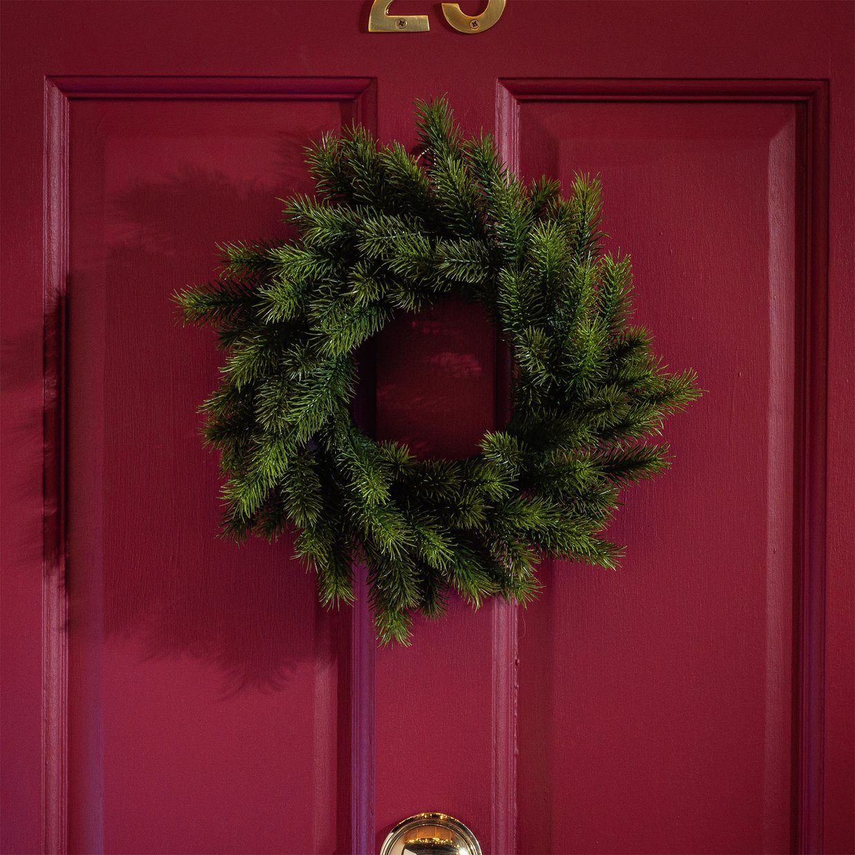 Home Plain Foliage Christmas Door Wreath - Green