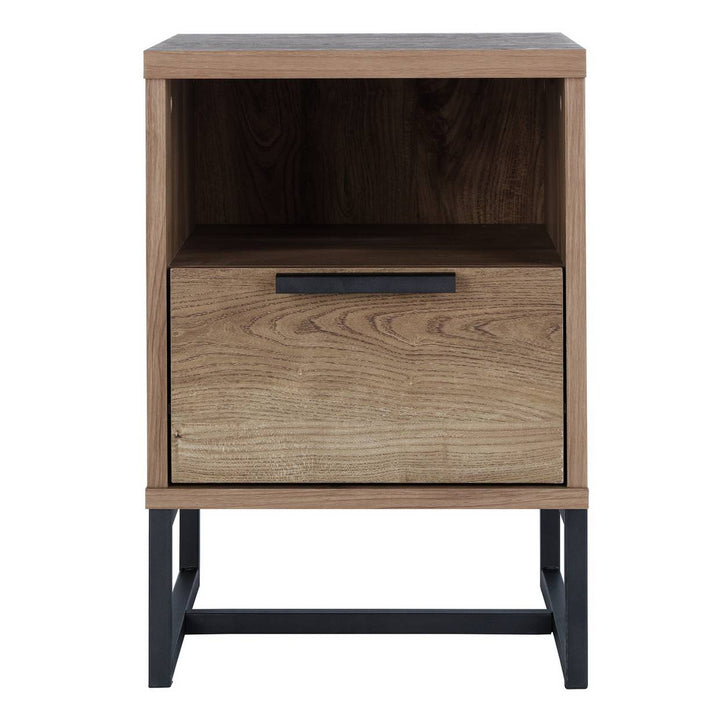 Habitat Nomad 1 Drawer Bedside Table - Oak Effect