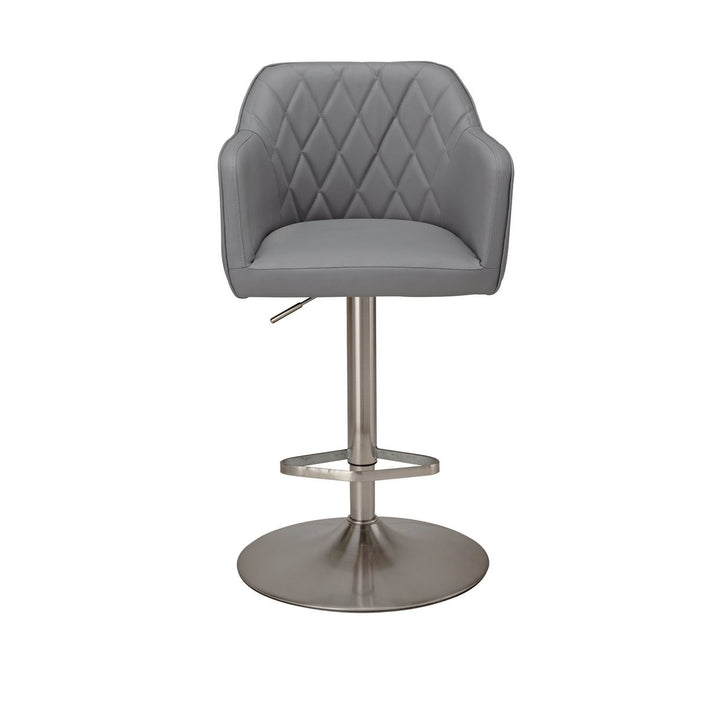 Home Ellington Quilted Faux Leather Bar Stool - Grey