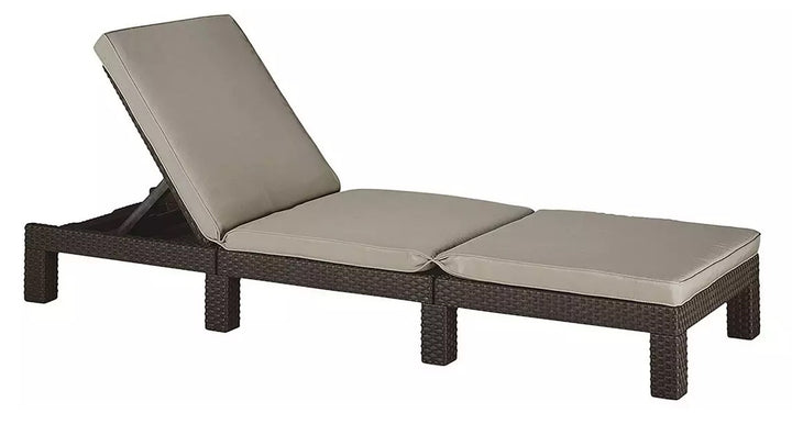 Keter Daytona Rattan Effect Sun Lounger - Brown