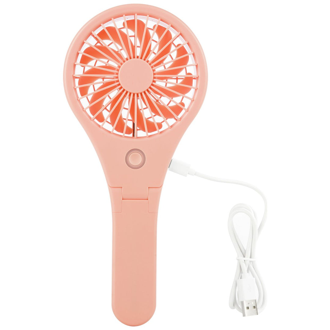 Bush Pink Handheld &amp; Foldable Rechargeable Desk Fan - 4 Inch