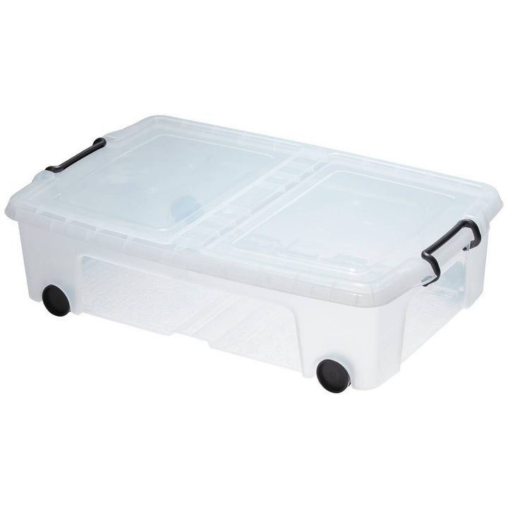 Strata 2 X 35L Wheeled Underbed Storage Boxes - Clear