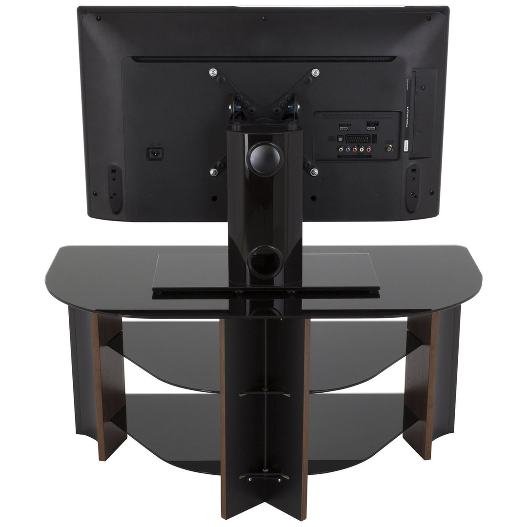 AVF Up To 42 Inch TV Stand - Black Glass and Walnut Effect