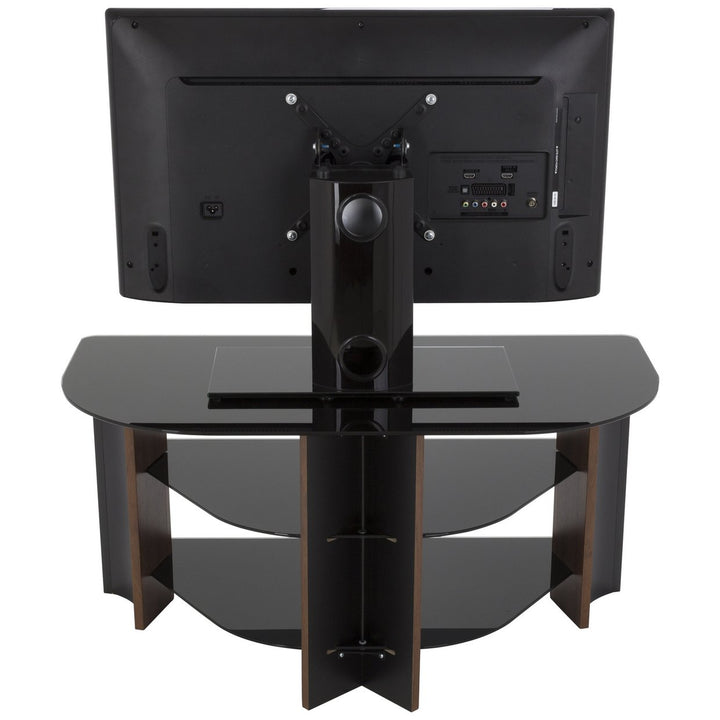AVF Up To 42 Inch TV Stand - Black Glass and Walnut Effect