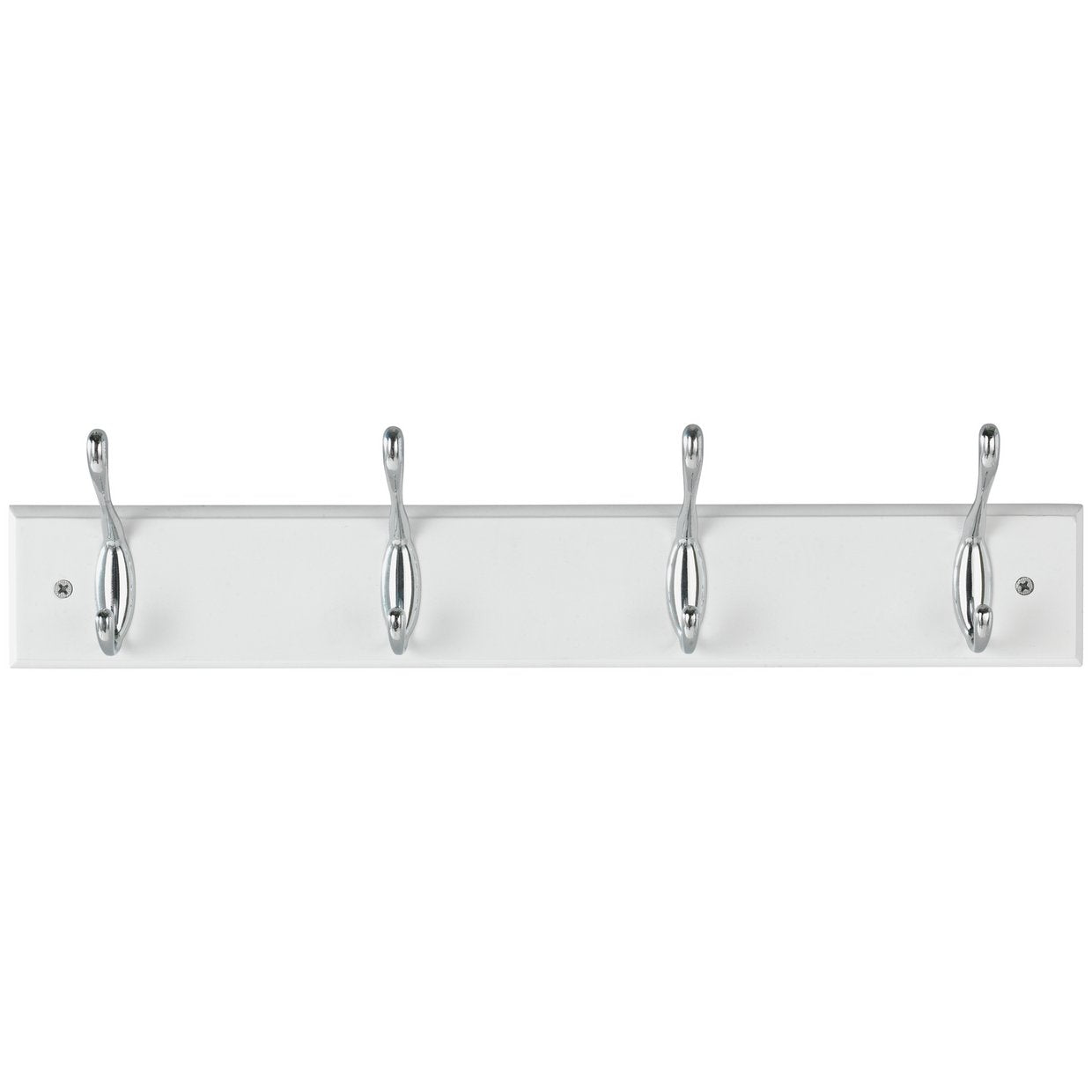 Home 4 Piece Double Chrome Coat Hooks - White