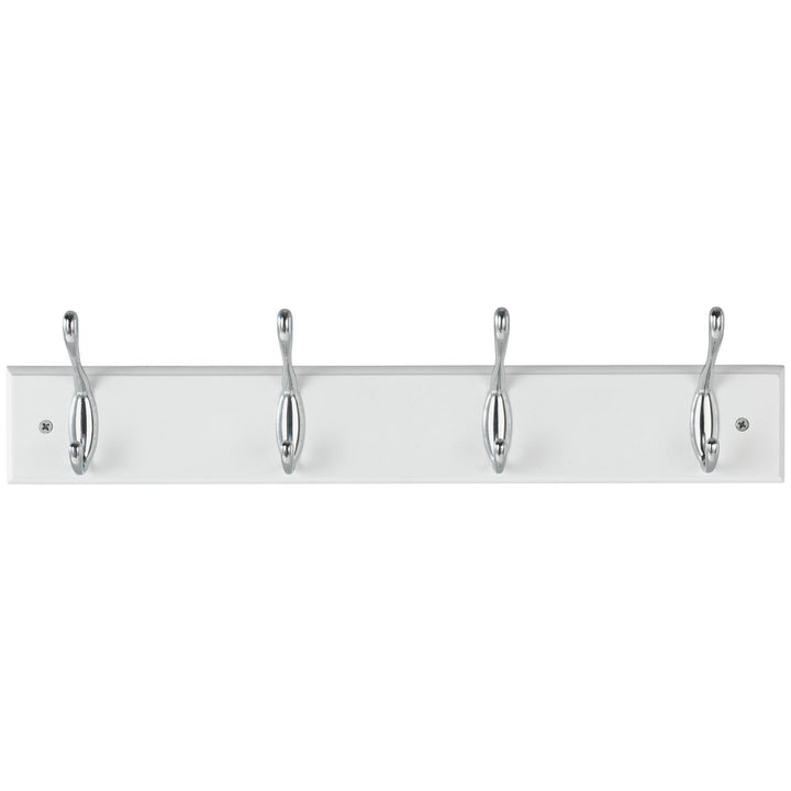 Home 4 Piece Double Chrome Coat Hooks - White