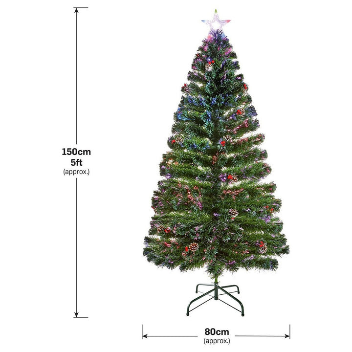 Premier Decorations 5ft Fibre Optic Christmas Tree