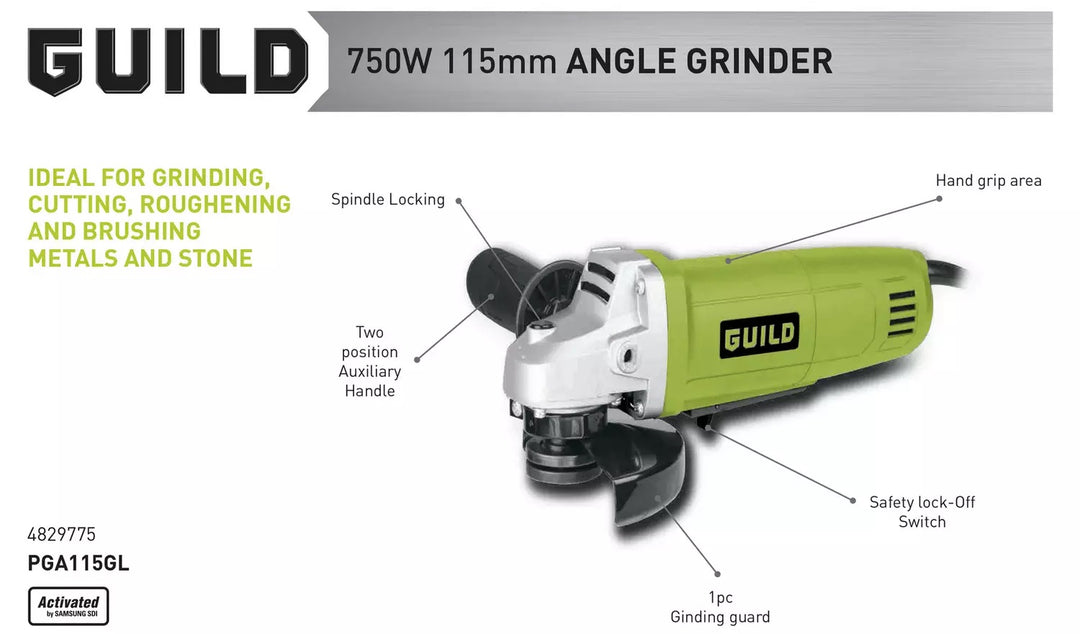 Guild 115mm Angle Grinder - 750W