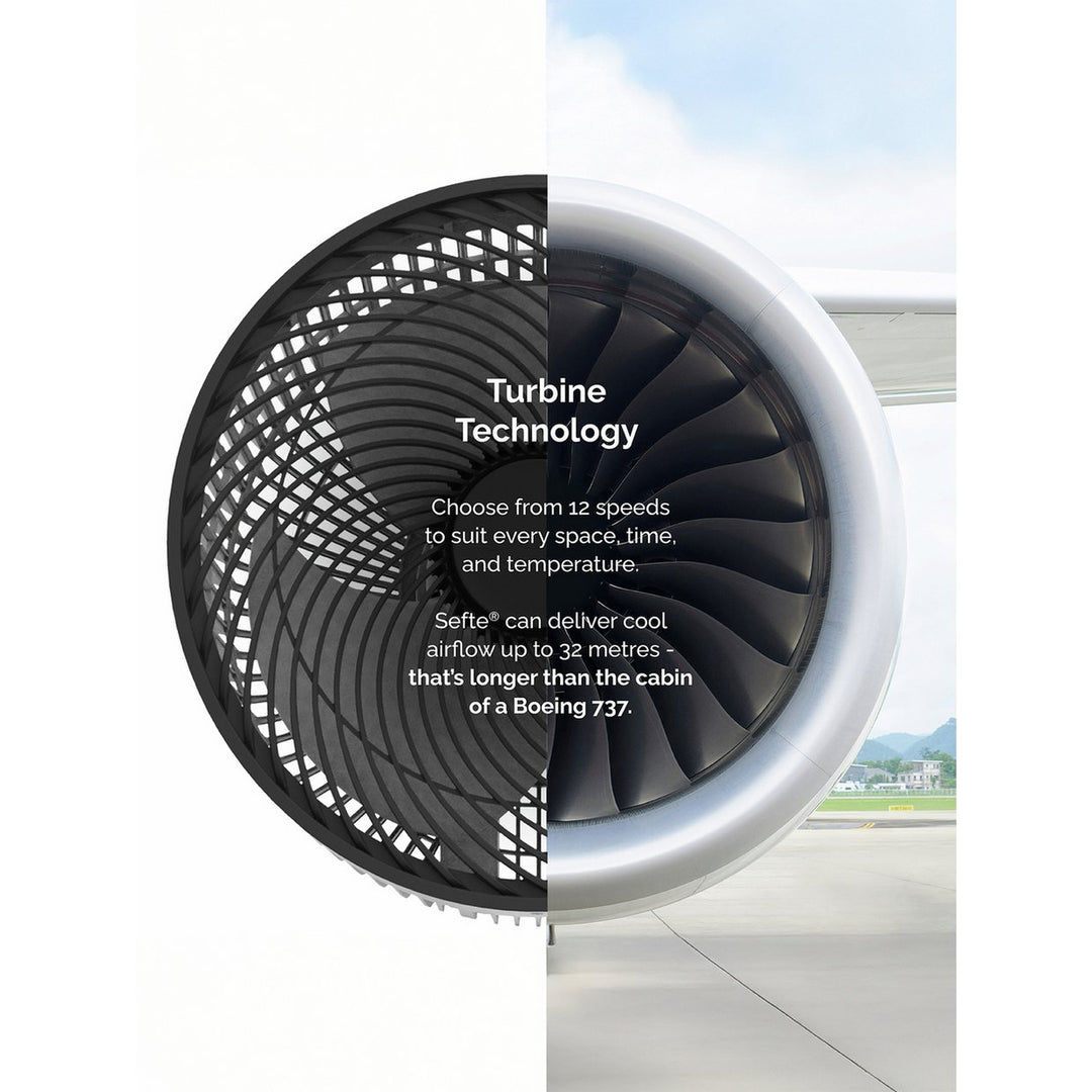 Meaco Sefte White Pedestal Fan - 10 Inch