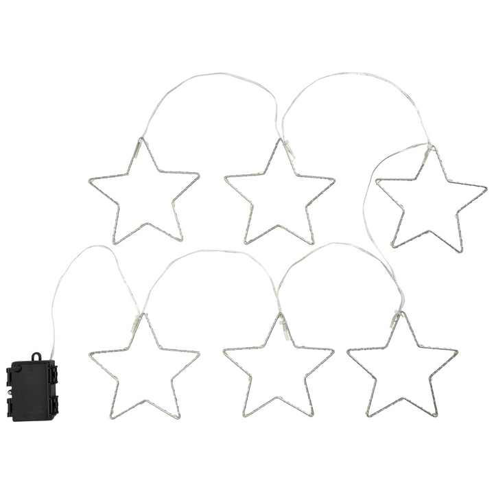 Habitat 6 White Battery LED Christmas Star String Lights