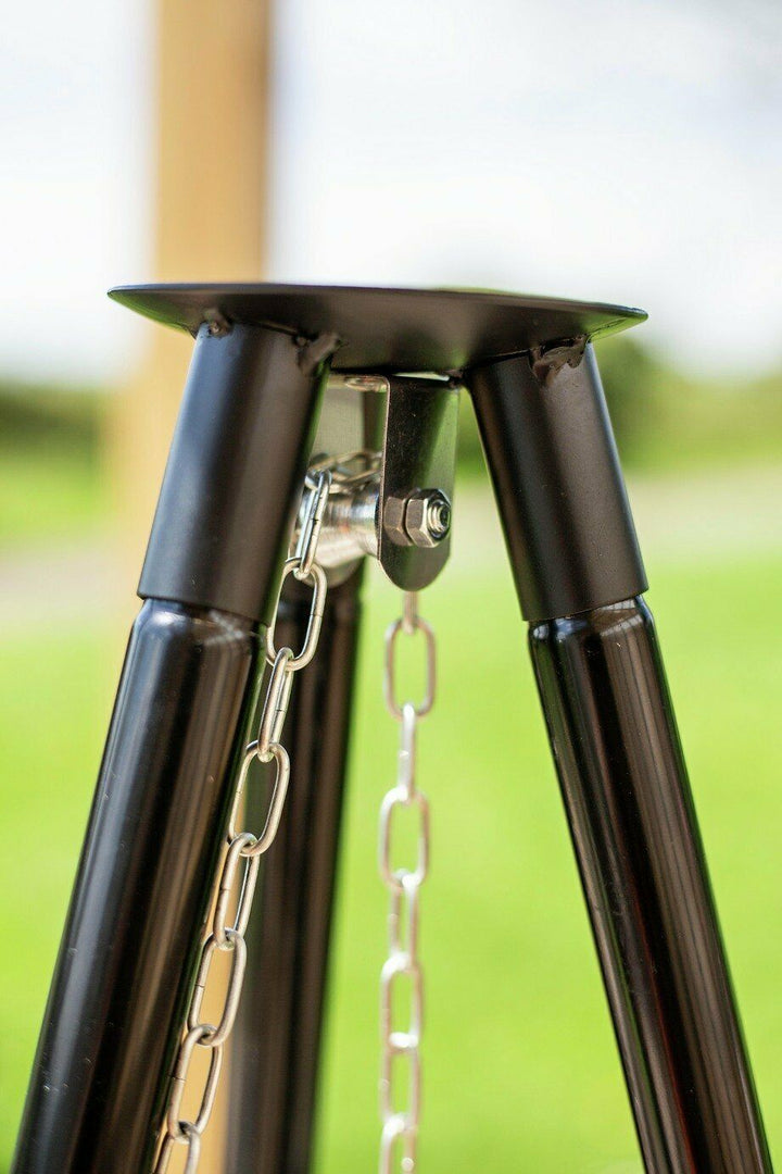 La Hacienda Fire Pit Tripod With Cooking Area - Black