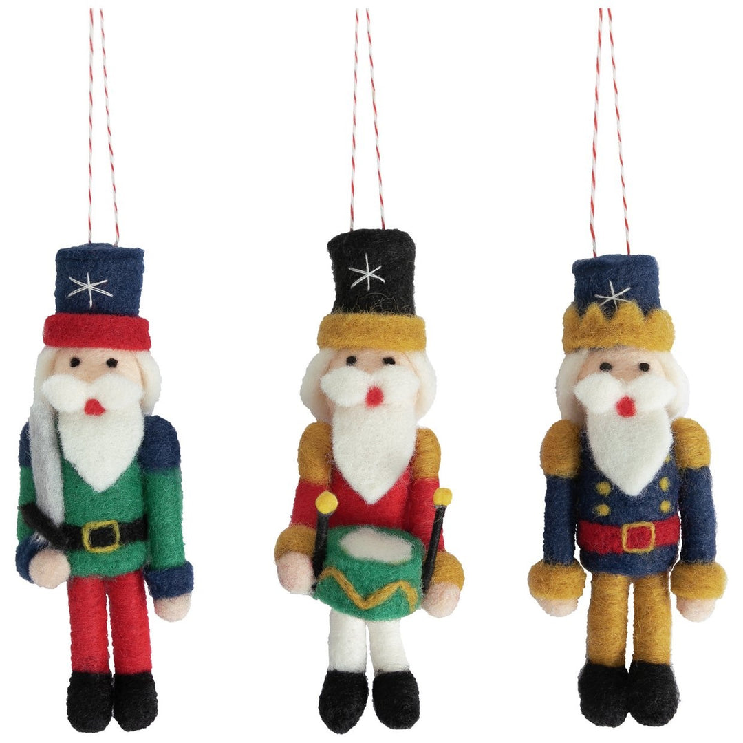 Home Pack of 3 Nutcracker Christmas Tree Hanging Decorations
