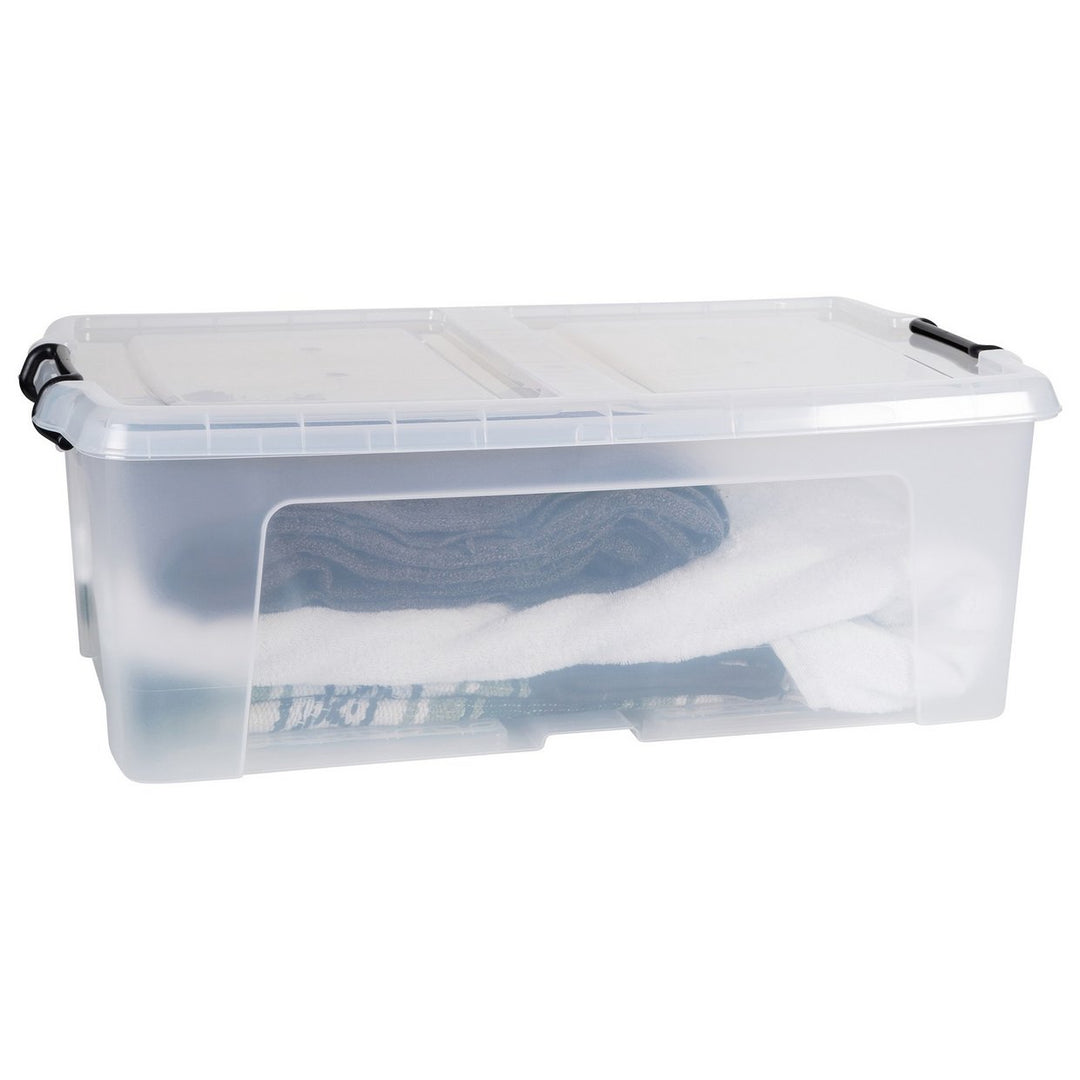 Strata Smart 50L Plastic Storage Boxes with Lid - Clear