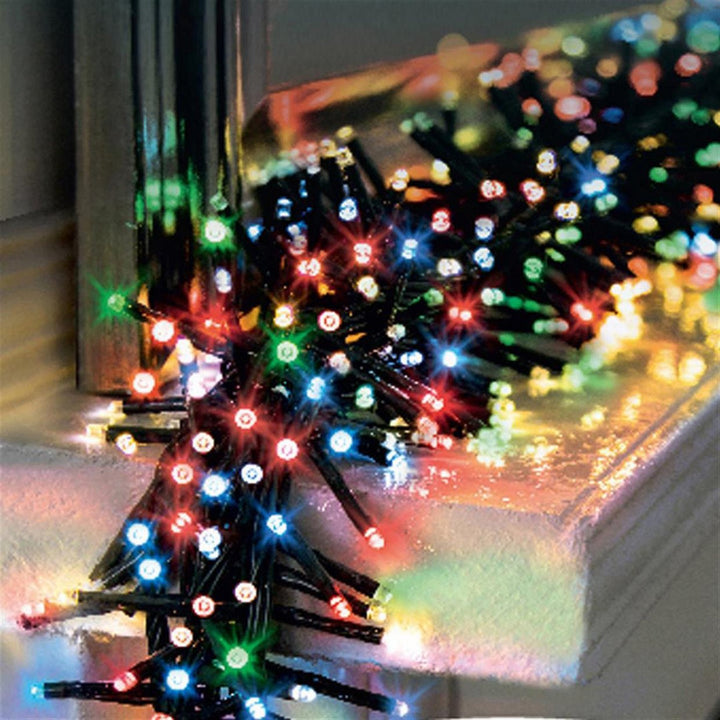 Premier Decorations 960 LED Clusters with Timer -Multicolour Christmas Lights