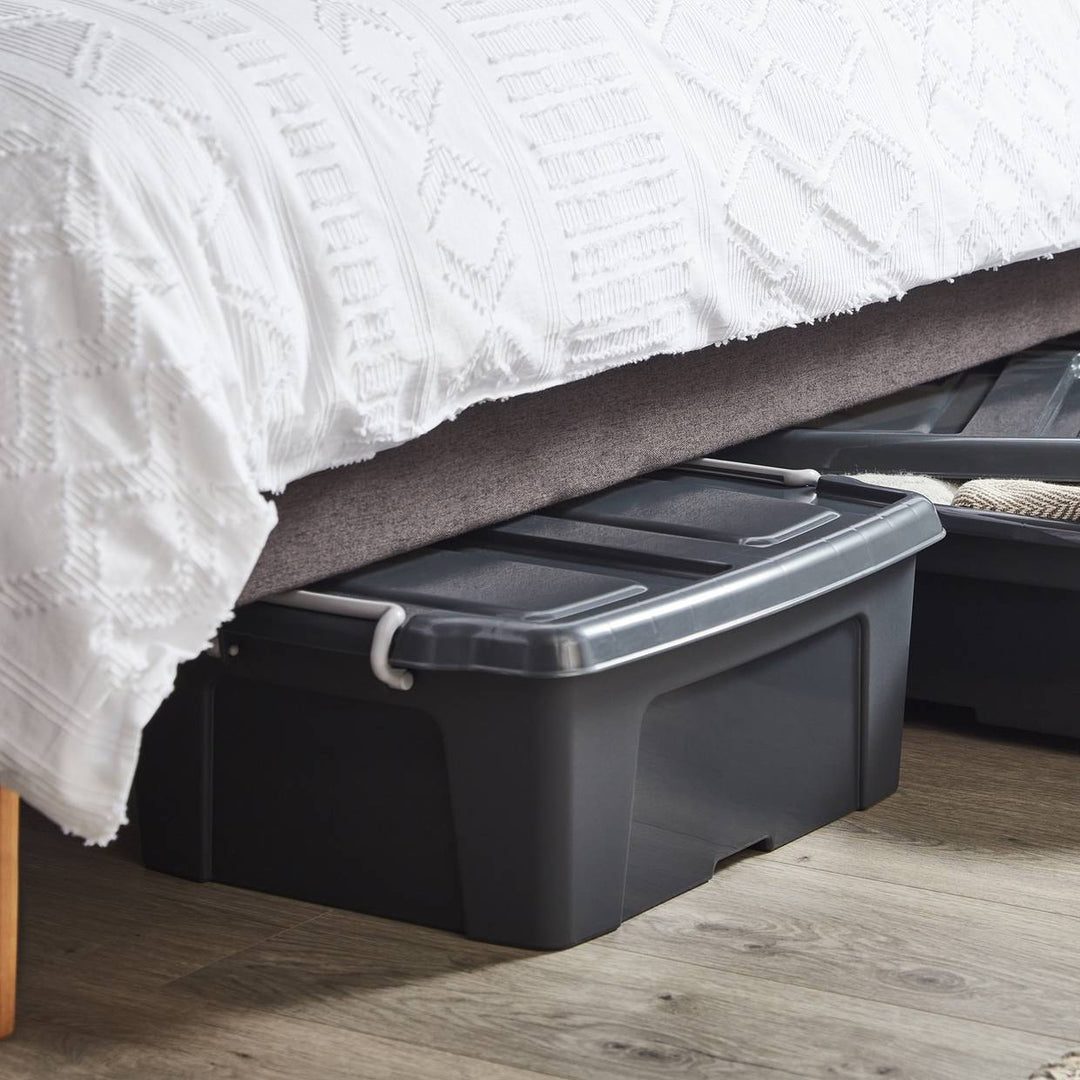 Strata Smart 2 x 50L Underbed Recycled Plastic Storage Boxes