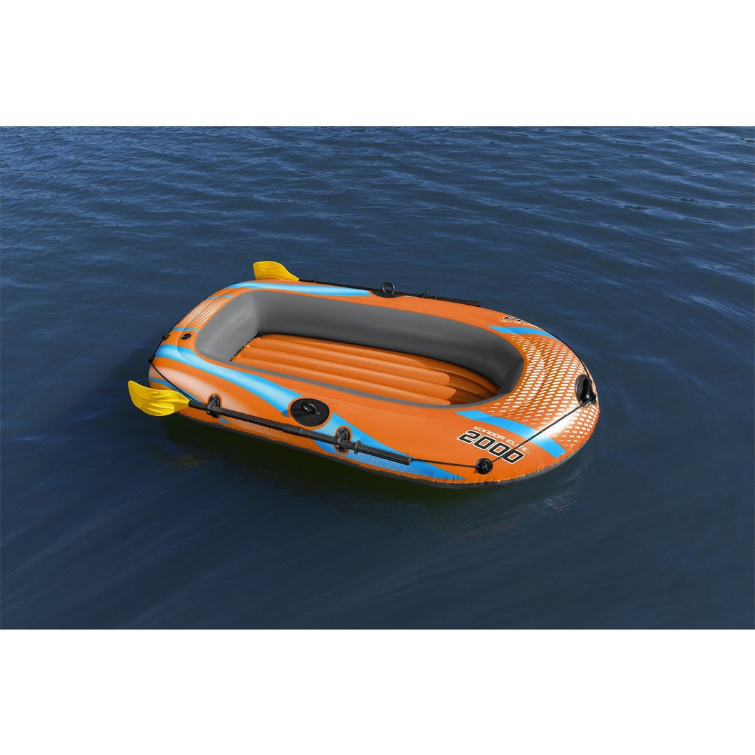 Bestway Kondor Elite 2000 Inflatable Boat Raft Set with Oars &amp; Foot Pump