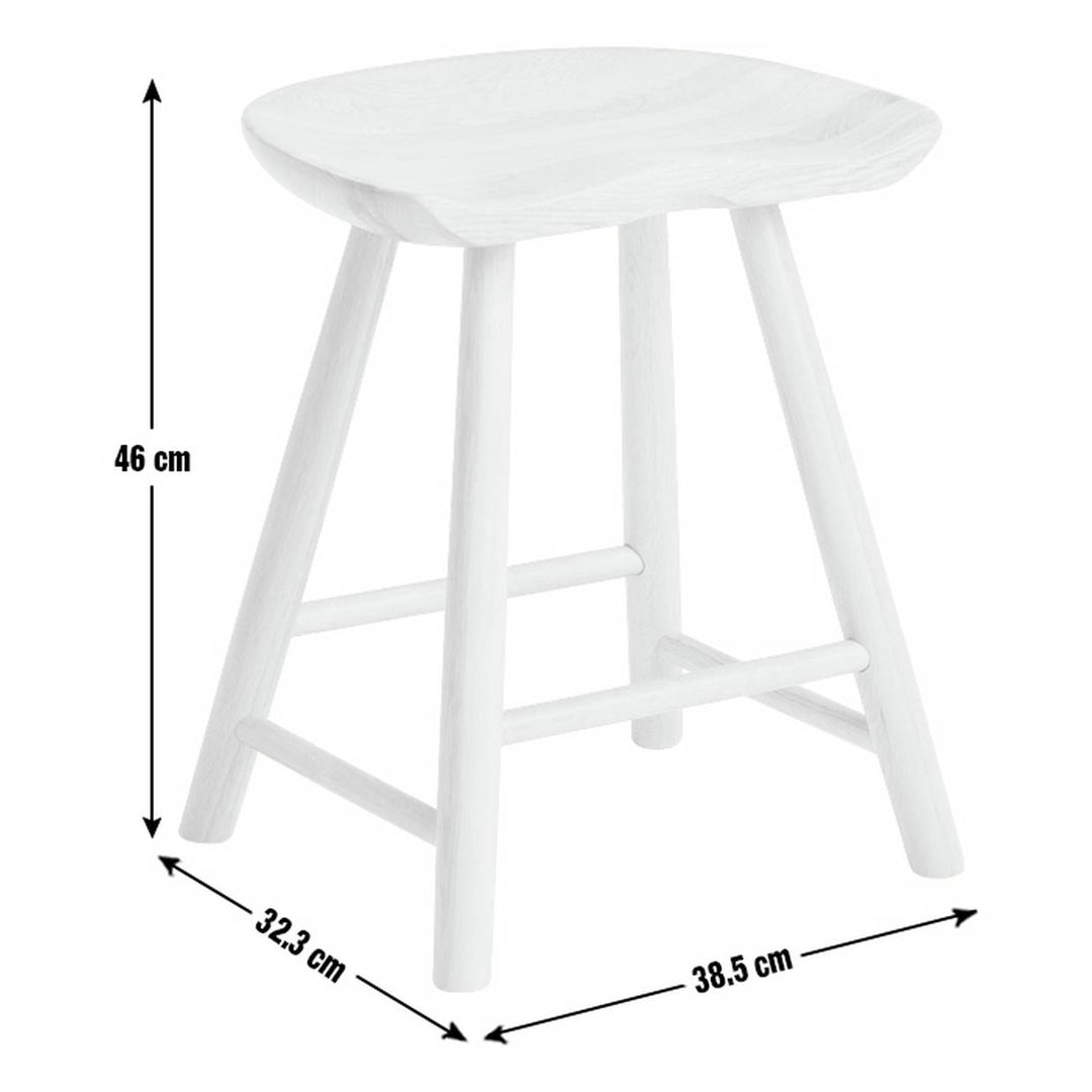 Habitat Barnwell Oak Short Stool - Black