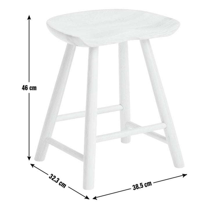 Habitat Barnwell Oak Short Stool - Black