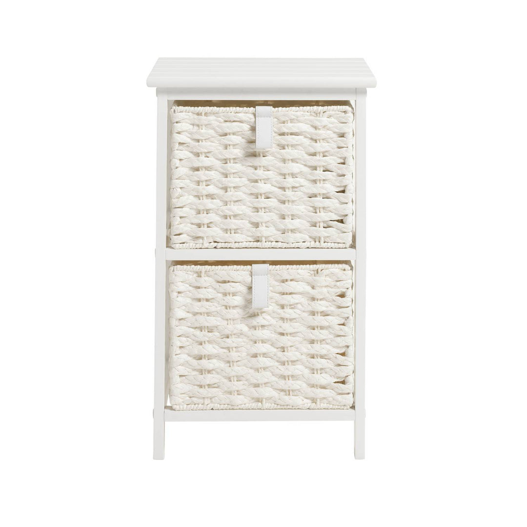 Home 2 & 3 Drawer Woven Bathroom Storage Unit - White