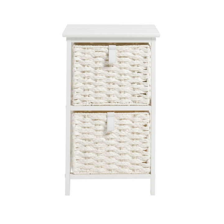 Home 2 & 3 Drawer Woven Bathroom Storage Unit - White