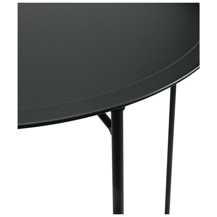 Habitat Pula Folding Metal Garden Side Table - Black